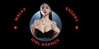 Malaysian woman in black top. Part of a website design for an escort agency.